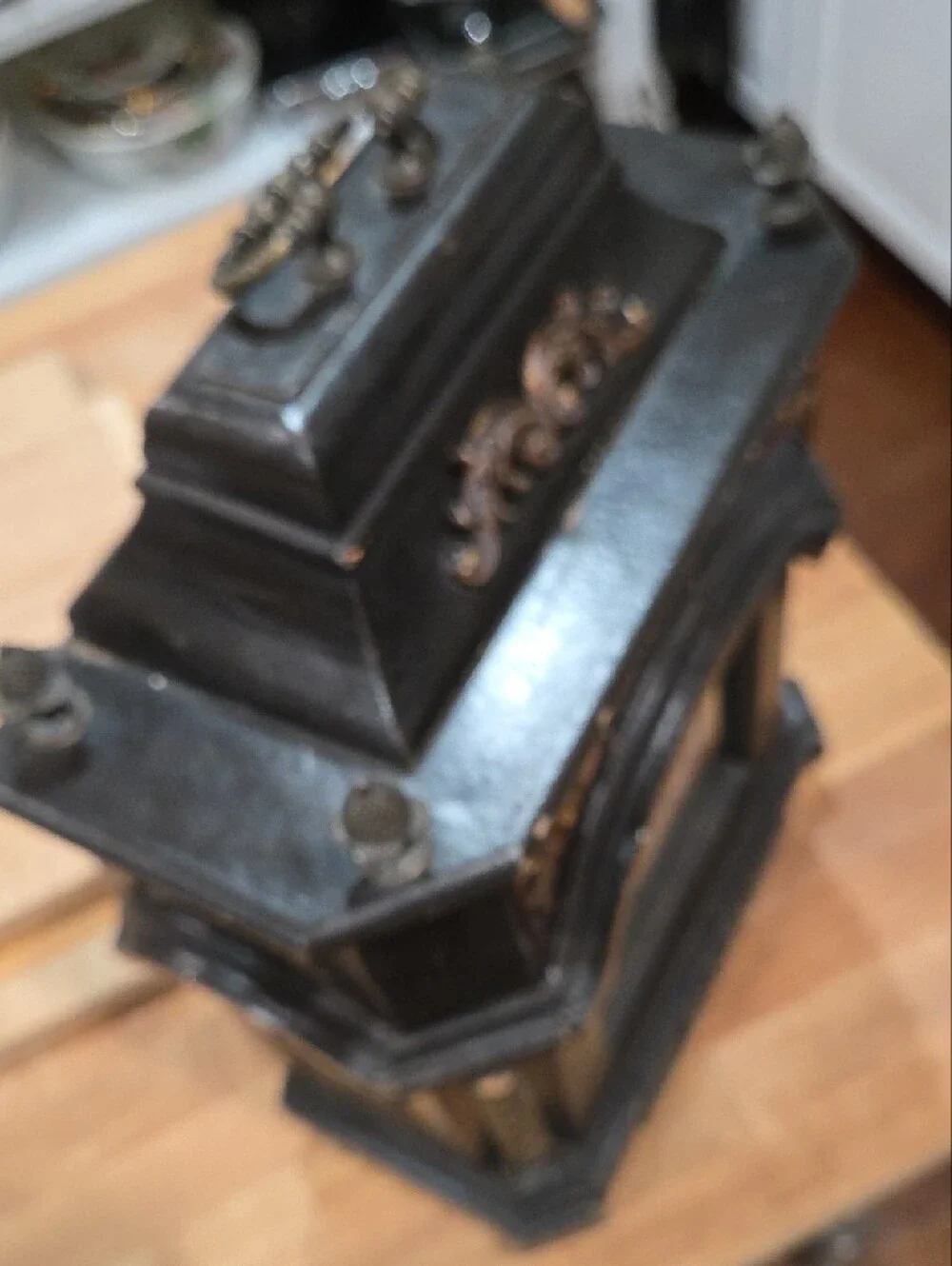 Victorian-Style Black and Gold Decorative Mantel Clock